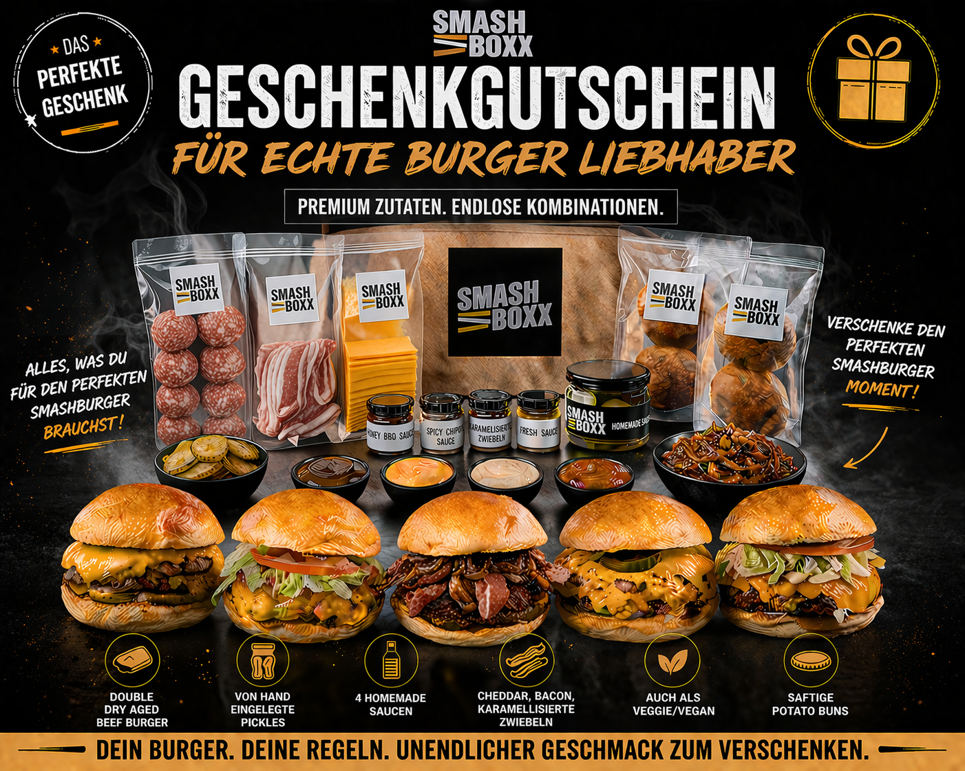 Saftige Burger verschenken