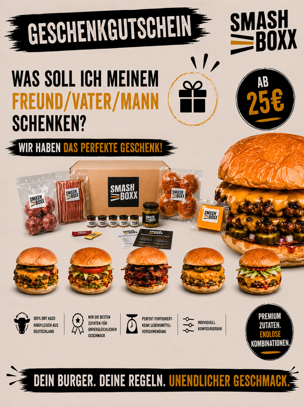 Saftige Burger verschenken