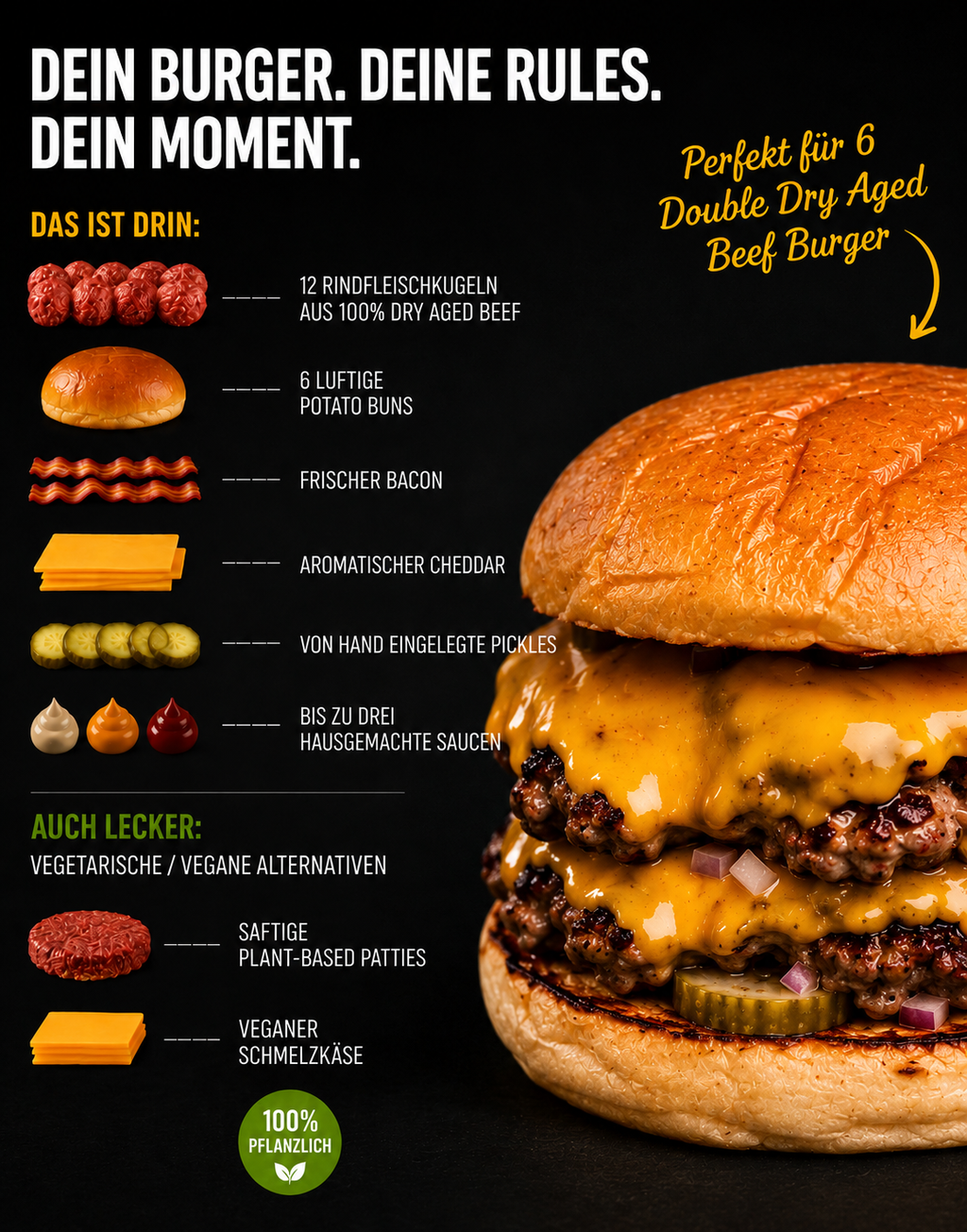 Saftige Burger verschenken