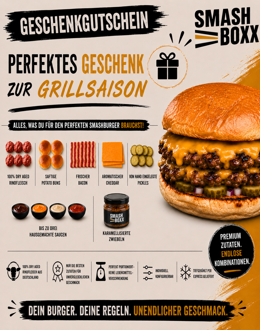Saftige Burger verschenken