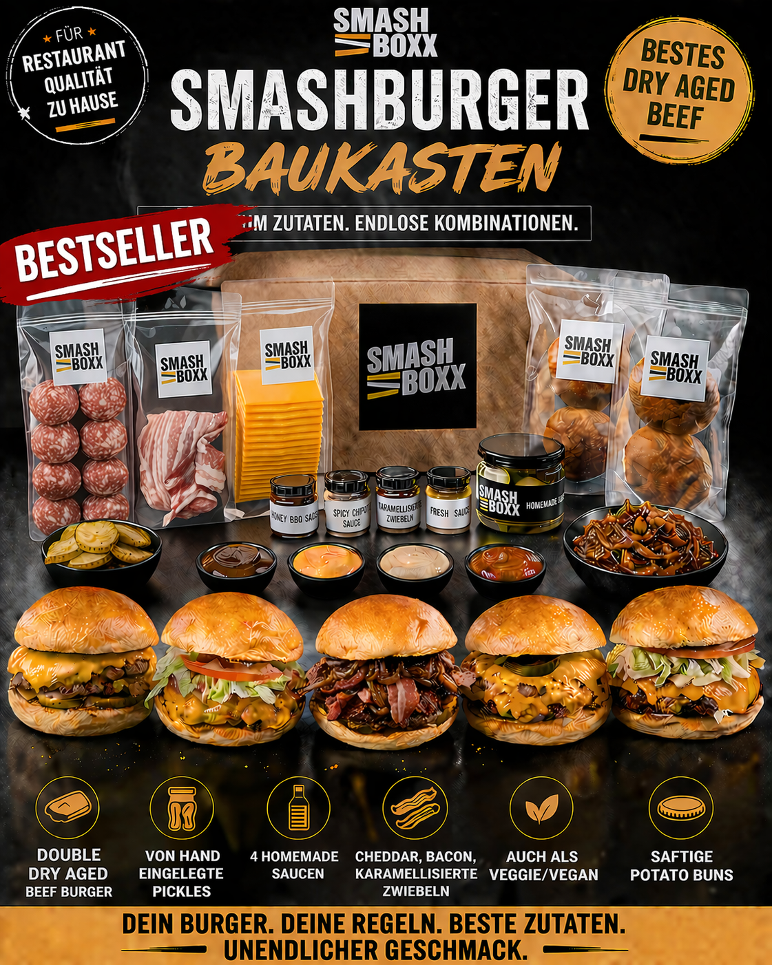 6er SMASHBOXX - Burger Baukasten