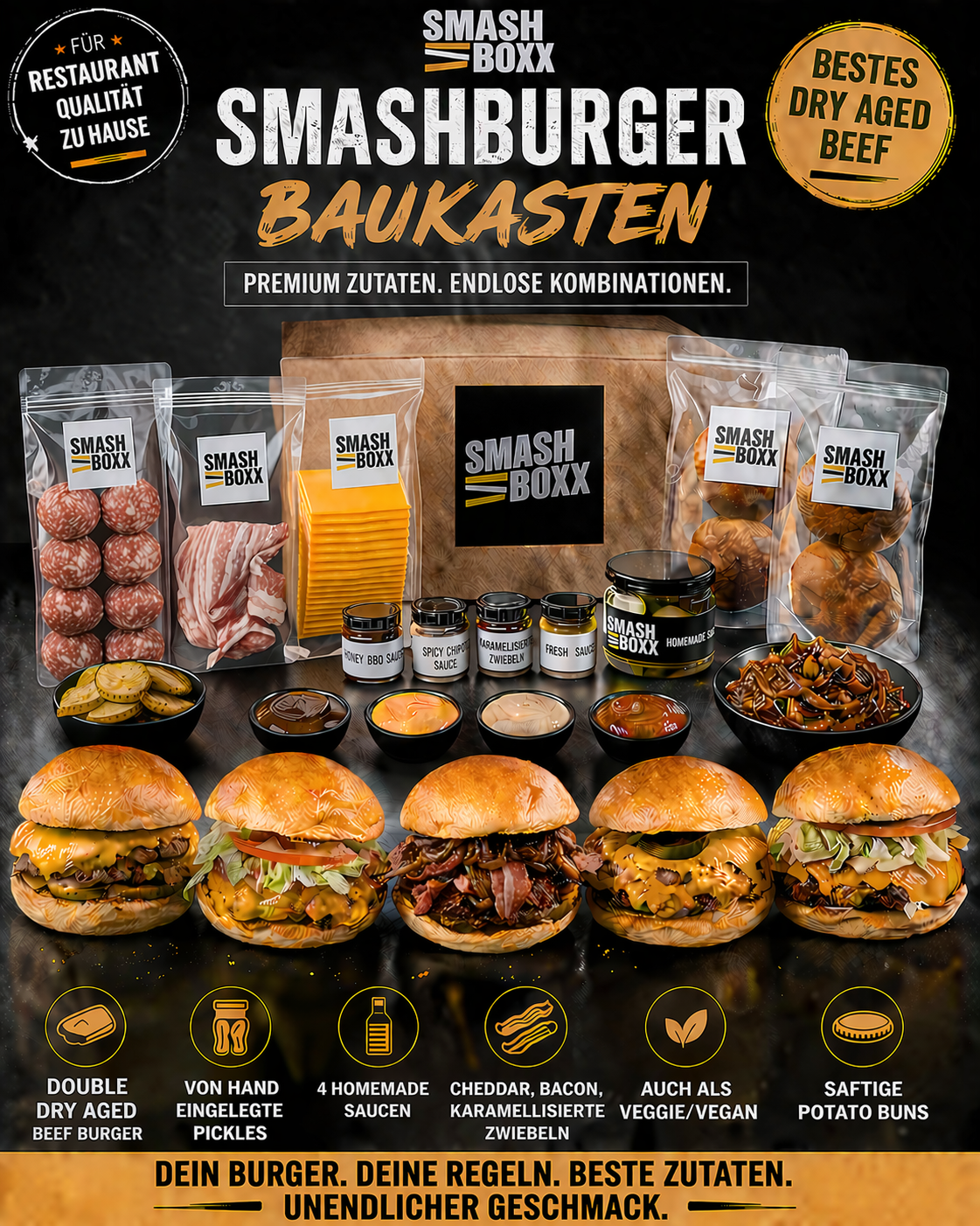 4er SMASHBOXX - Burger Baukasten